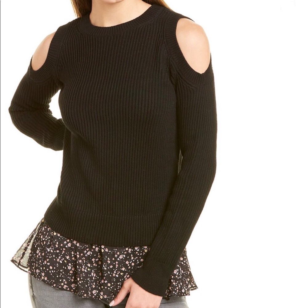All Saints Ruffle Hem Cold Shoulder Sweater, size S - Picture 11 of 13